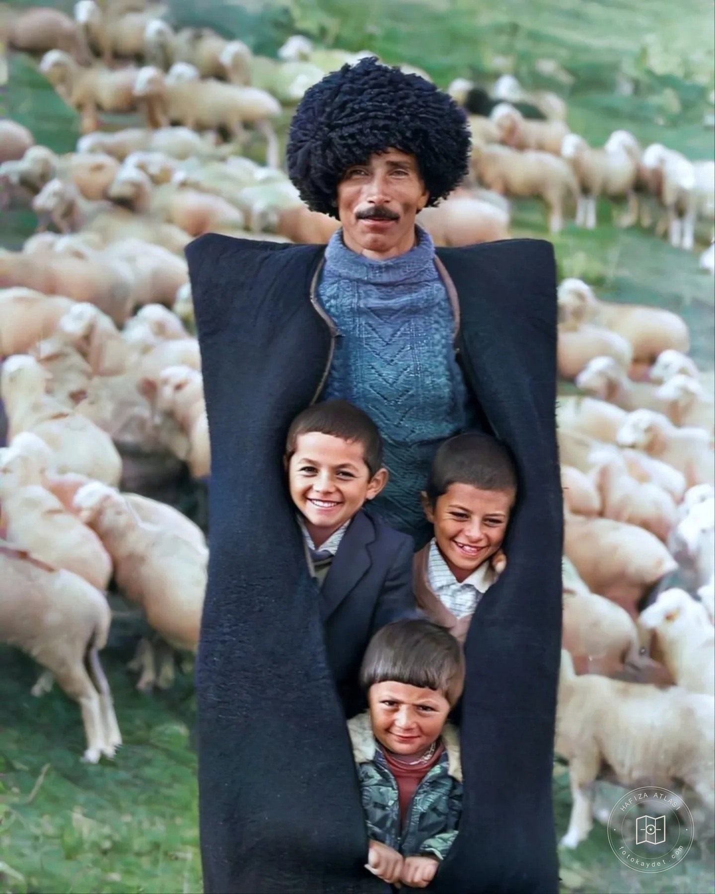 Kınalık köyünden çoban ve çocukları, 1970'ler