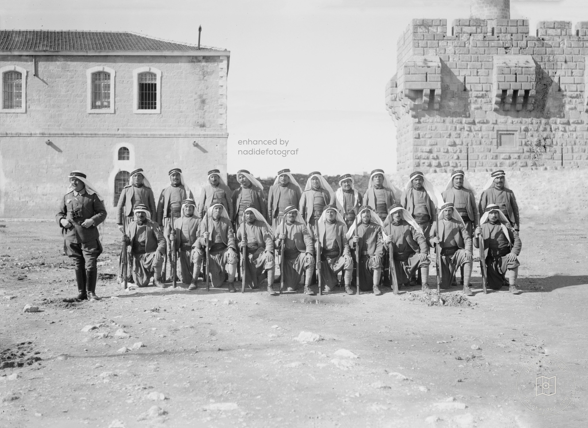 Soldiers outside the Tower of David, 1898