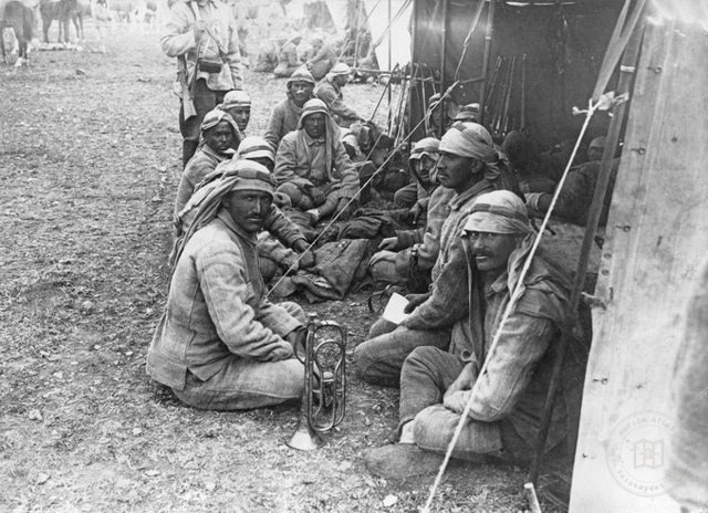 Ottoman soldiers resting near Jerusalem, 1917