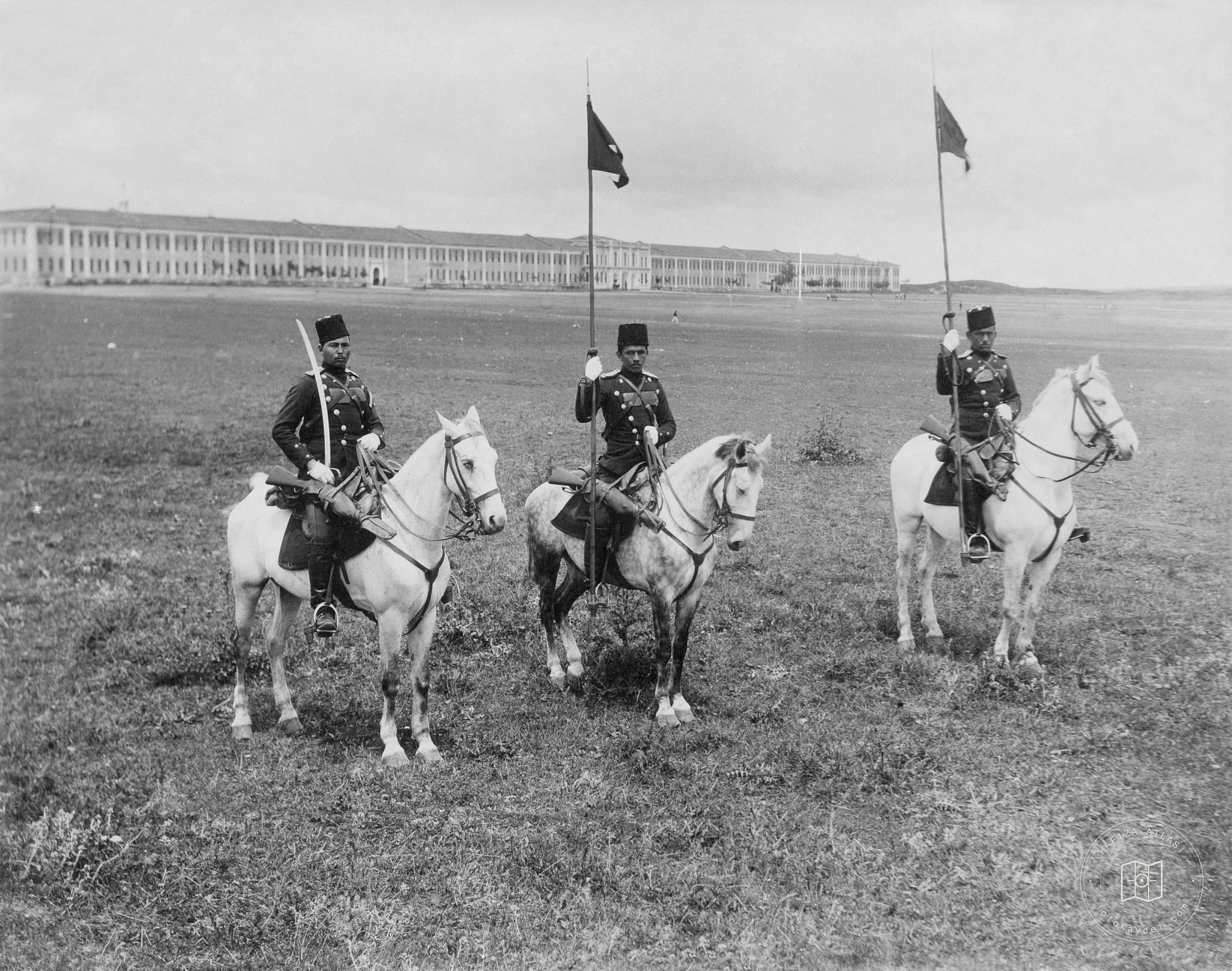 Ertuğrul Regiment officers outside Davutpaşa Barracks, 1903