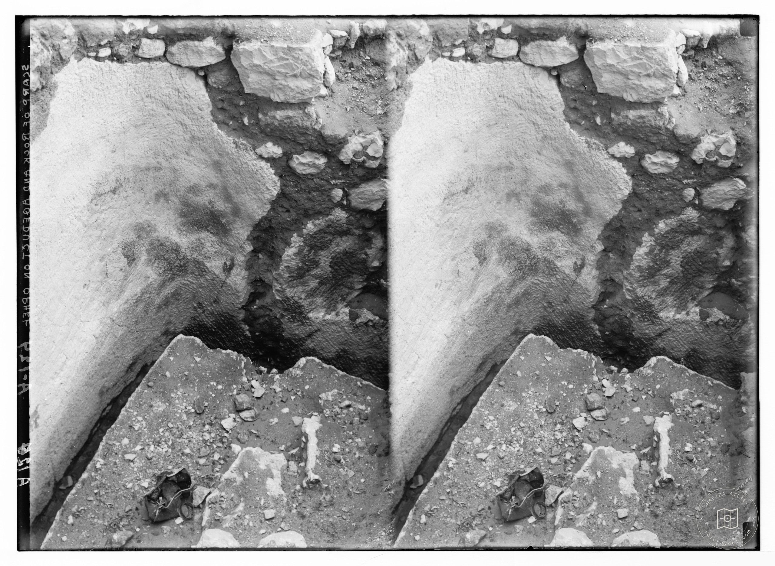 Excavations on Ophel Jerusalem. Rock-cut foundations