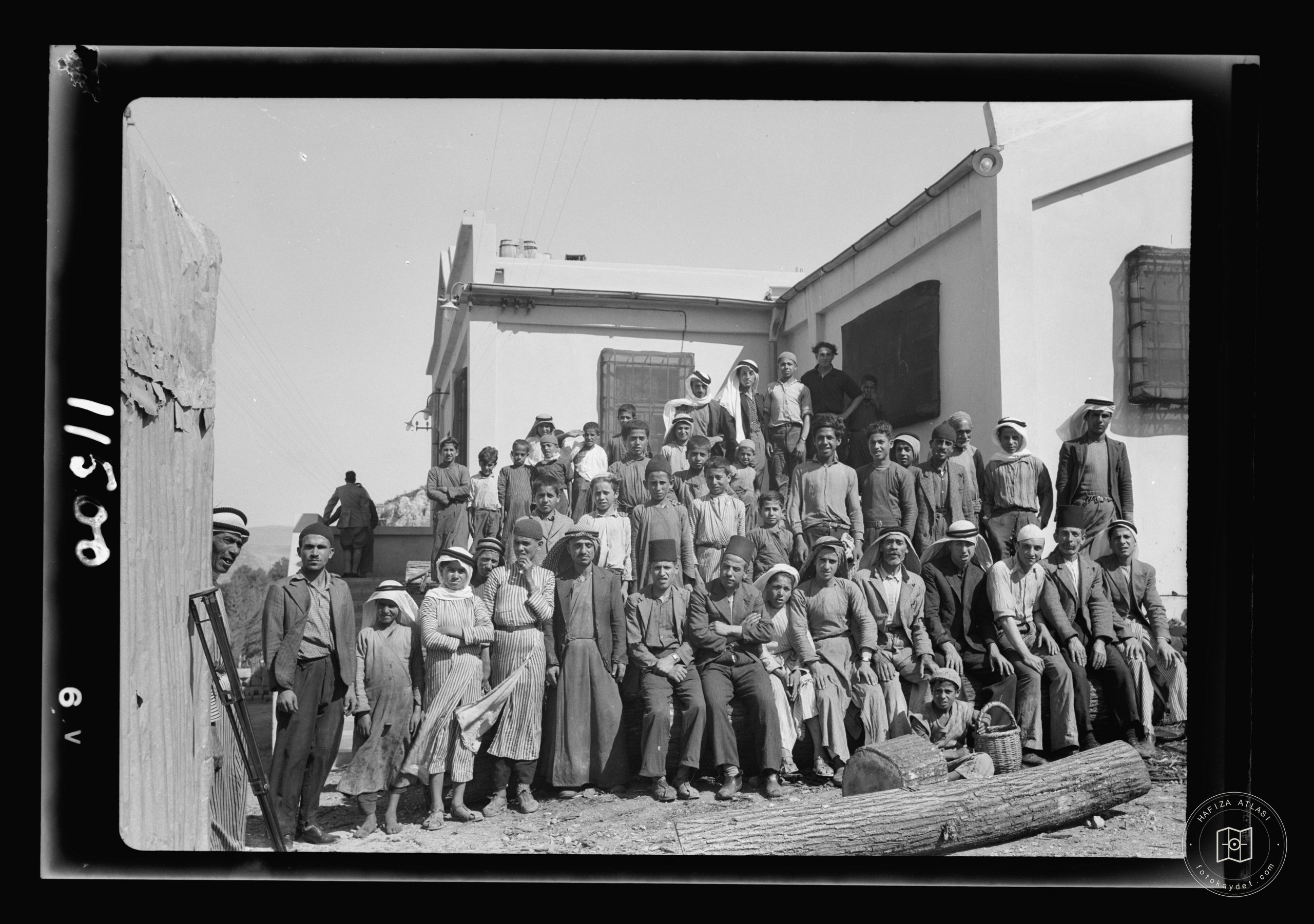 Workers outside a match factory, Nablus