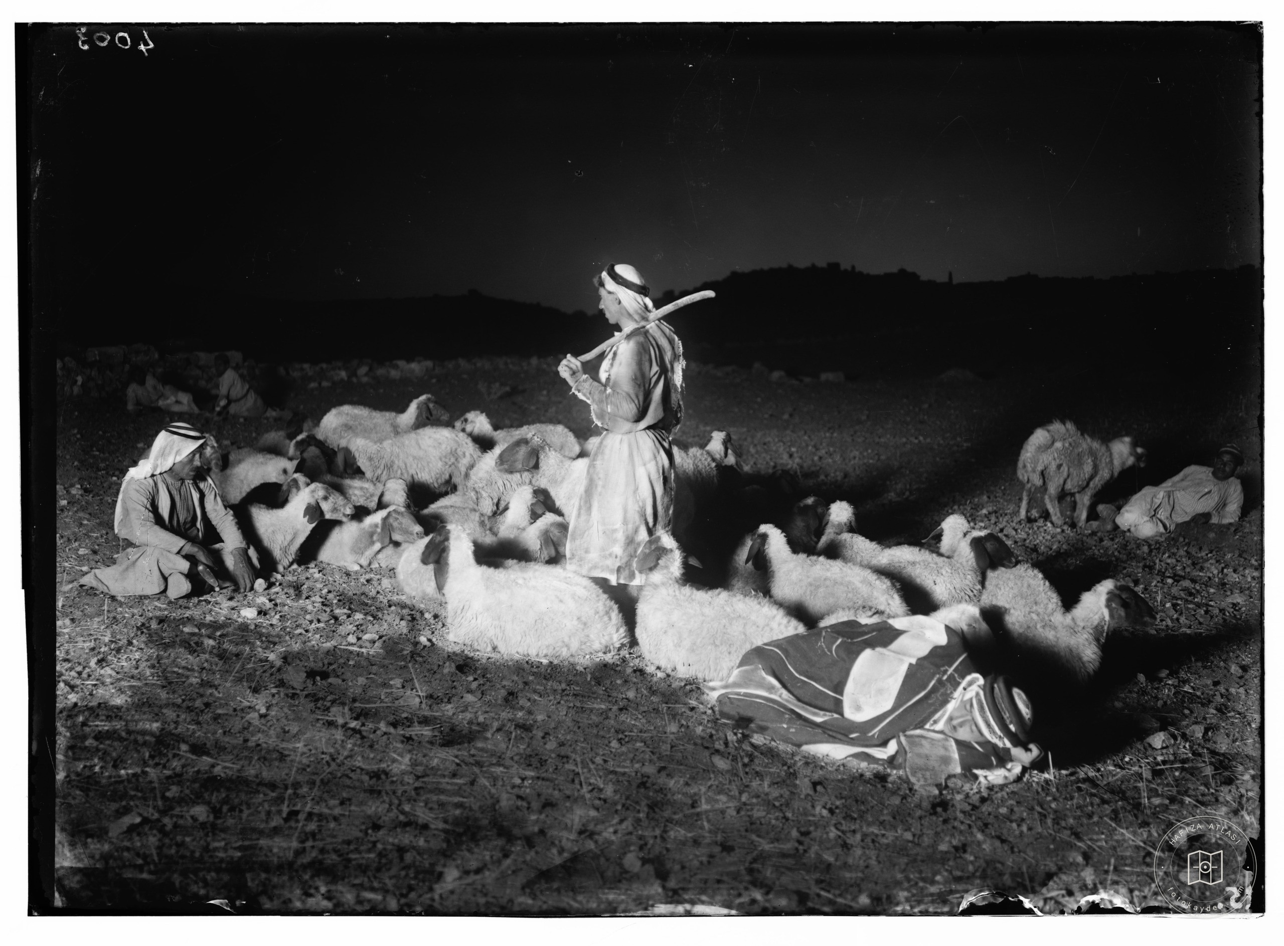 Shepherds and their flocks near Bethlehem