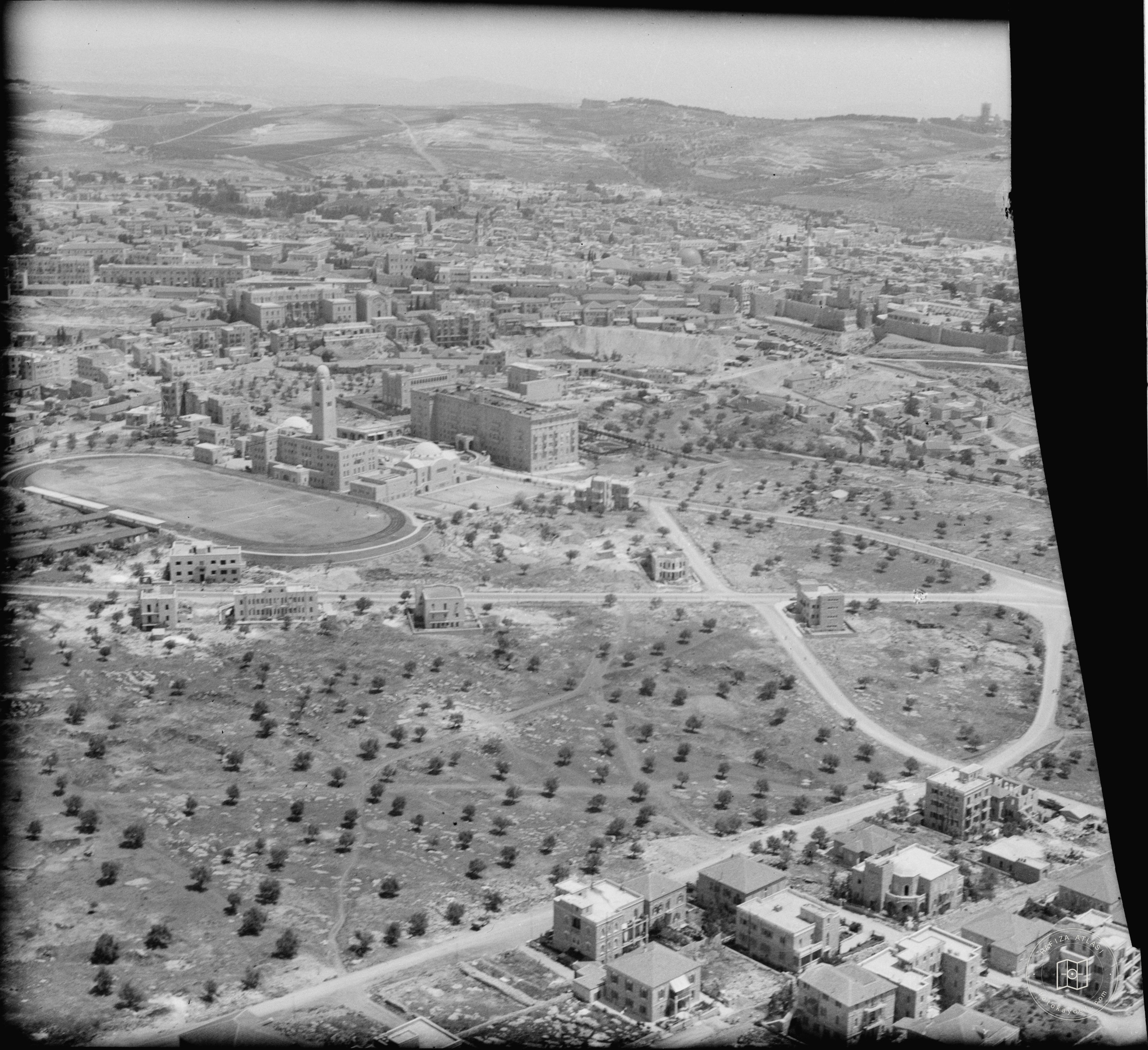 Aerial view of Jerusalem from the southwest
