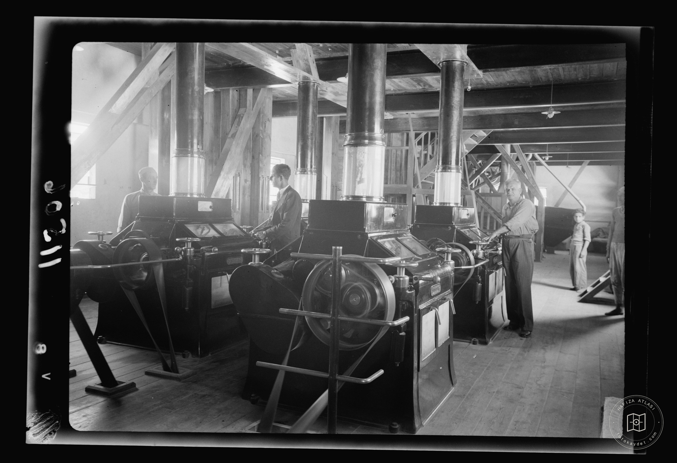 The Naameh Flour Mills Ltd. Machines on one of the upper floors, Nablus