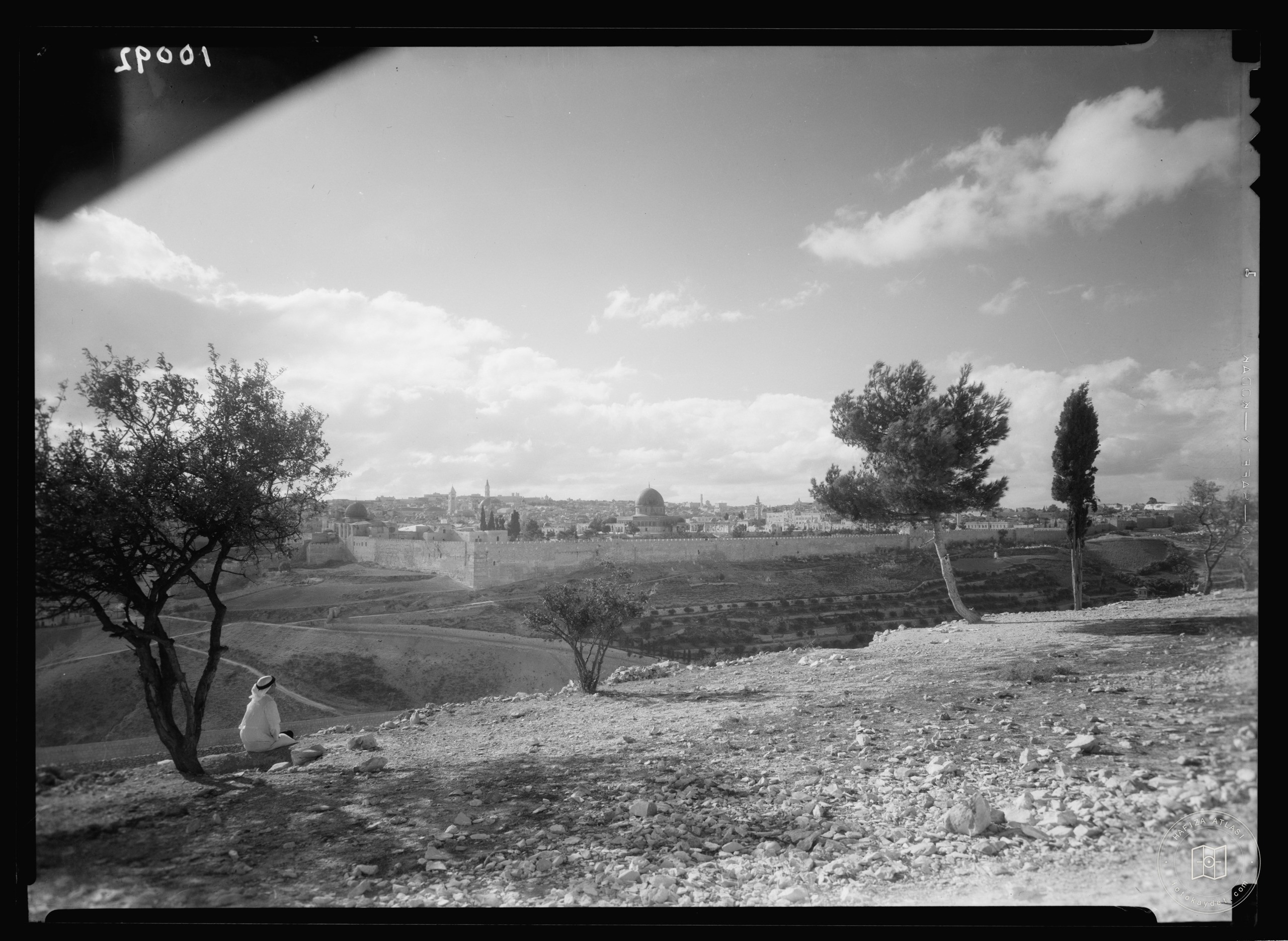 Jerusalem (from Jericho Road) evening scene from S. of Olivet