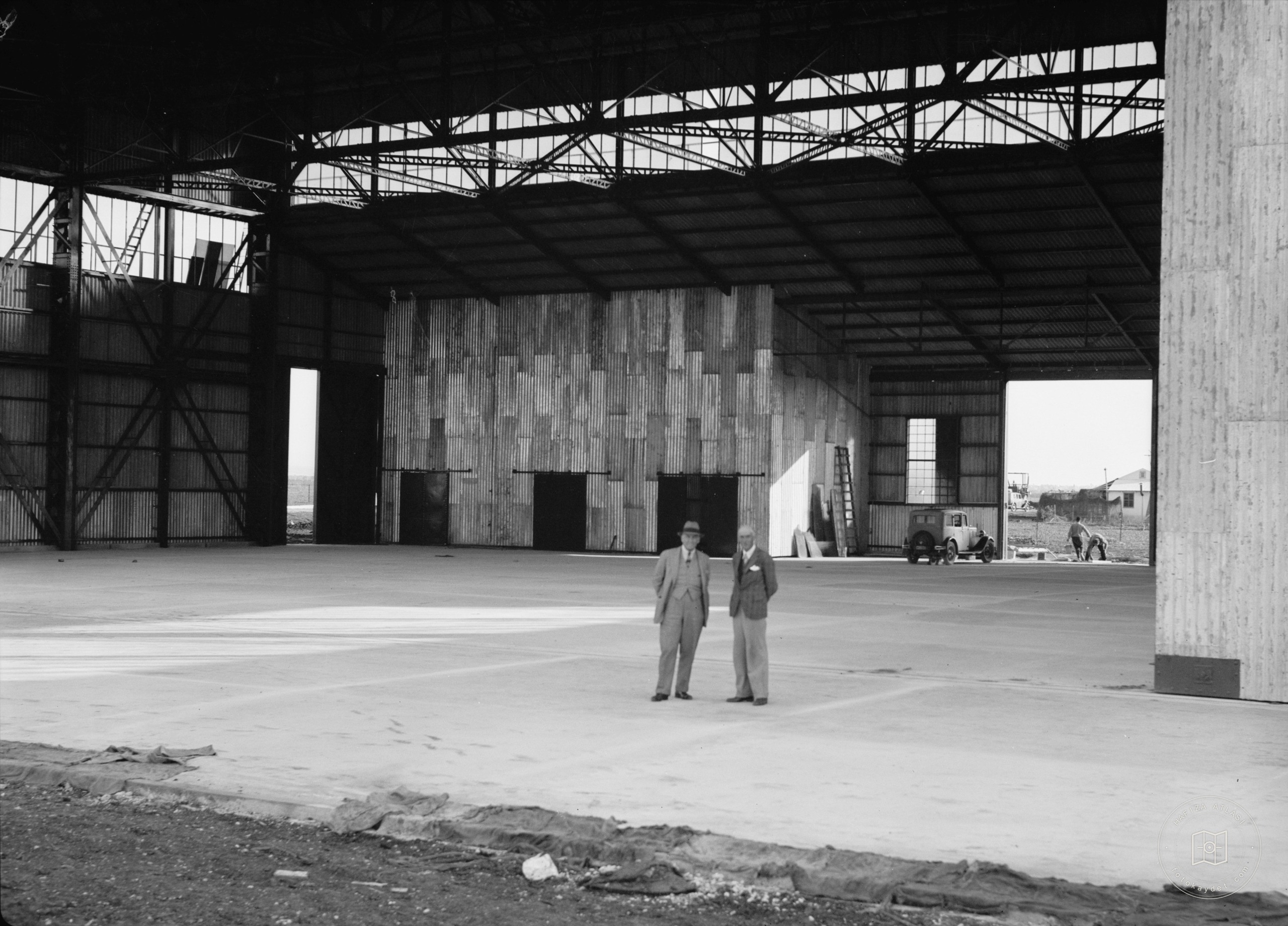 Hangar at Lydda. Interior & exterior