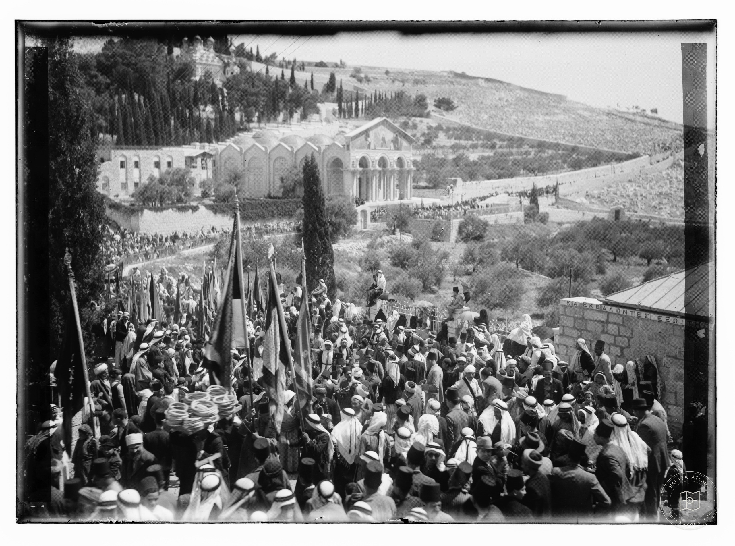 Nebi Musa procession passing Gethsemane, Jerusalem