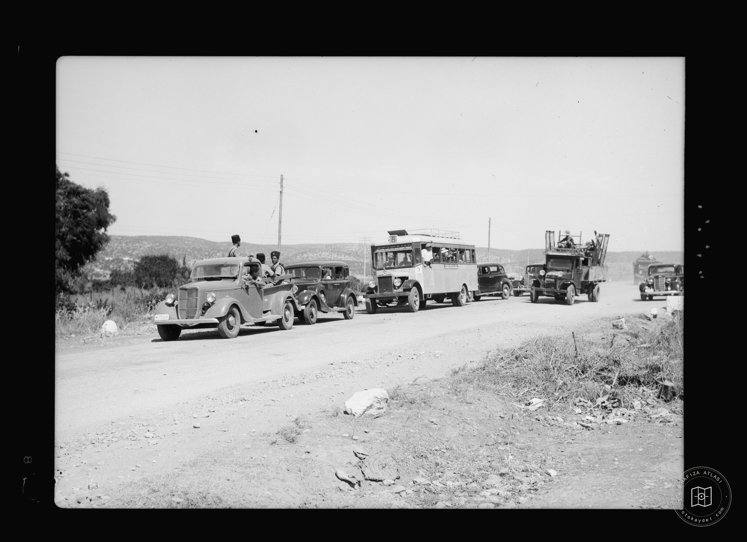 Cars on a road near Nablus