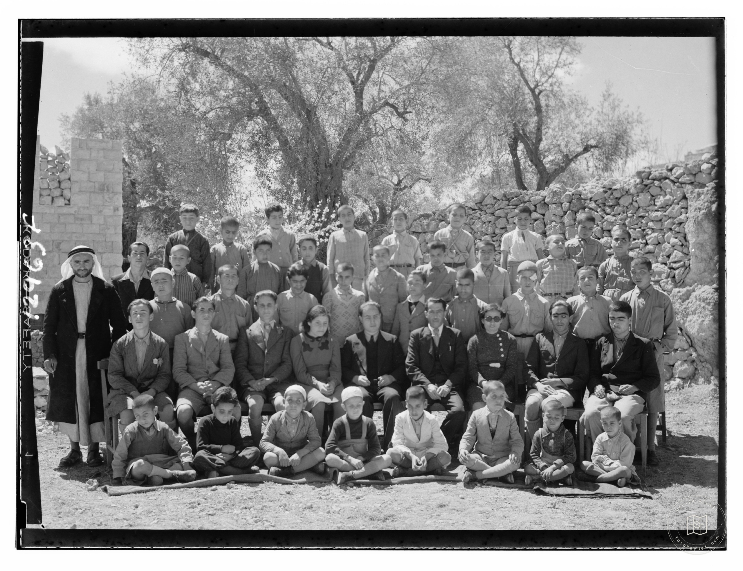 Group pictures of blind school in Hebron