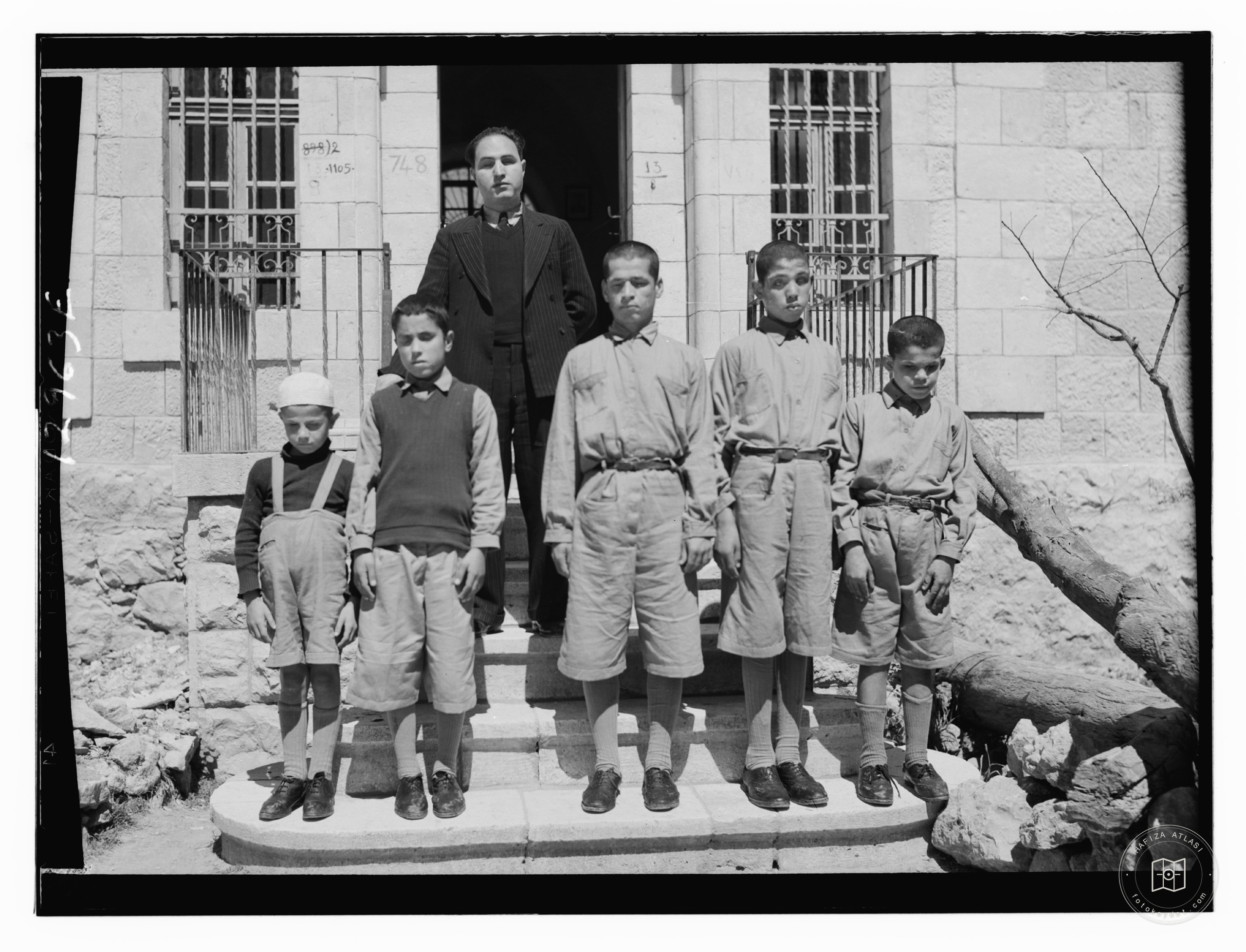 Group pictures of blind school in Hebron