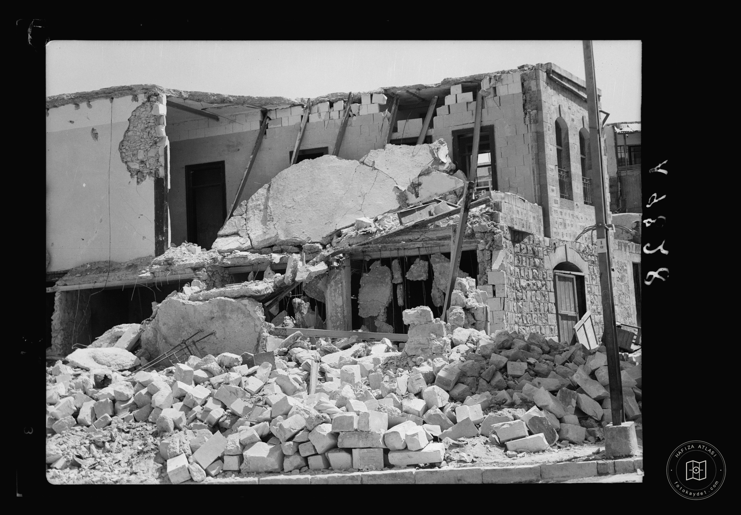 Jenin, Sept. 3, 1938. Closer view of ruins in Jenin, ruined house