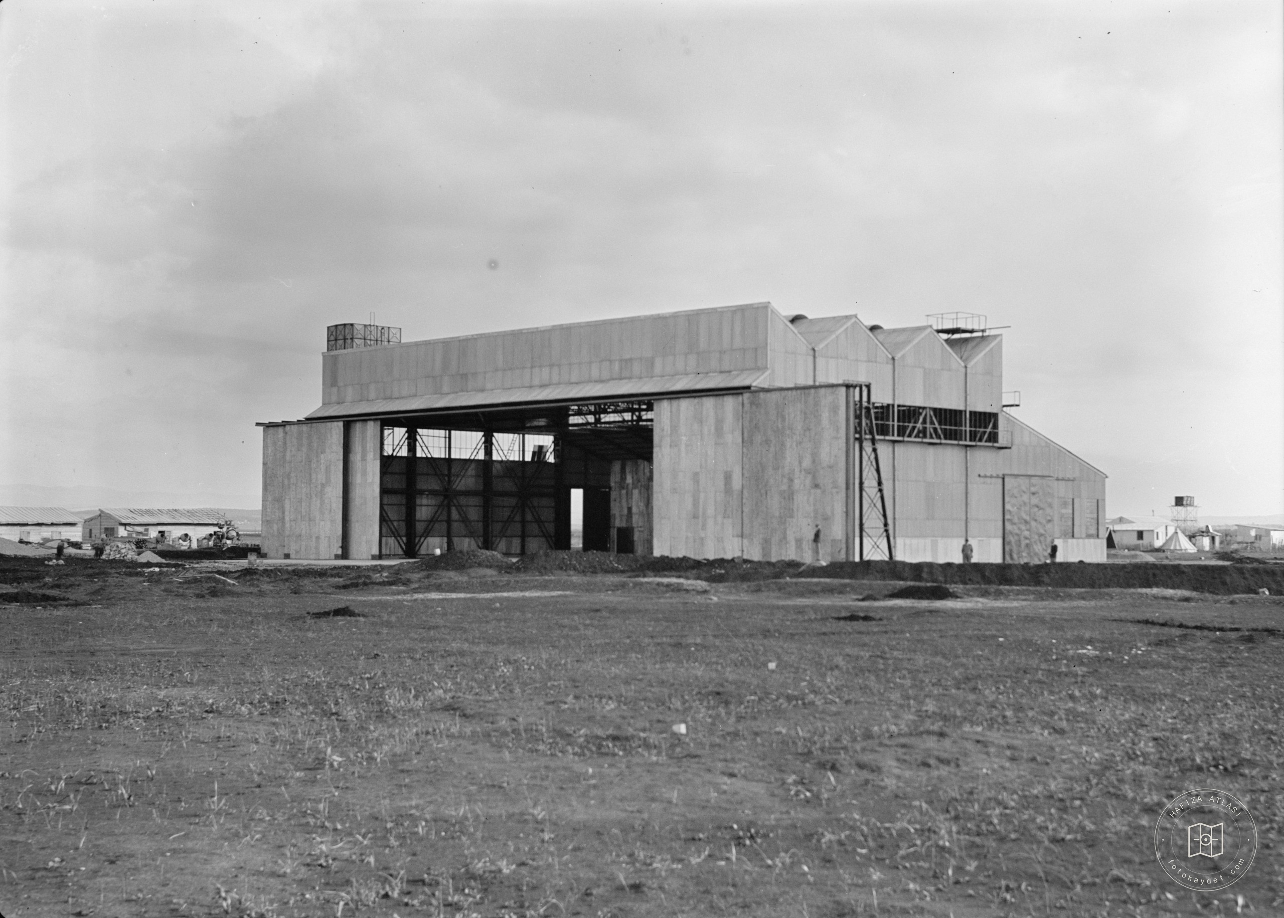 Hangar at Lydda. Interior & exterior