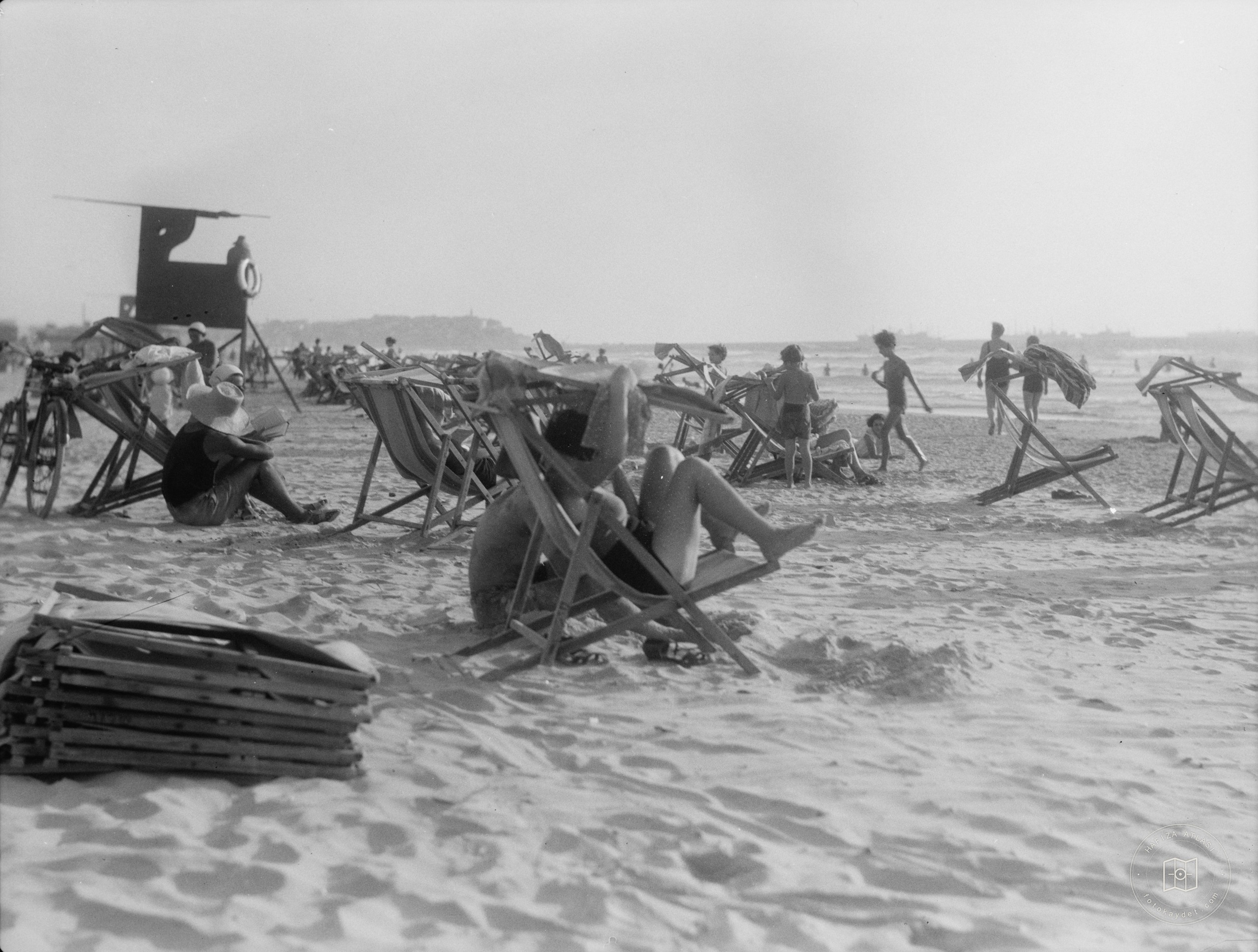 Deckchairs on the beach, Jaffa