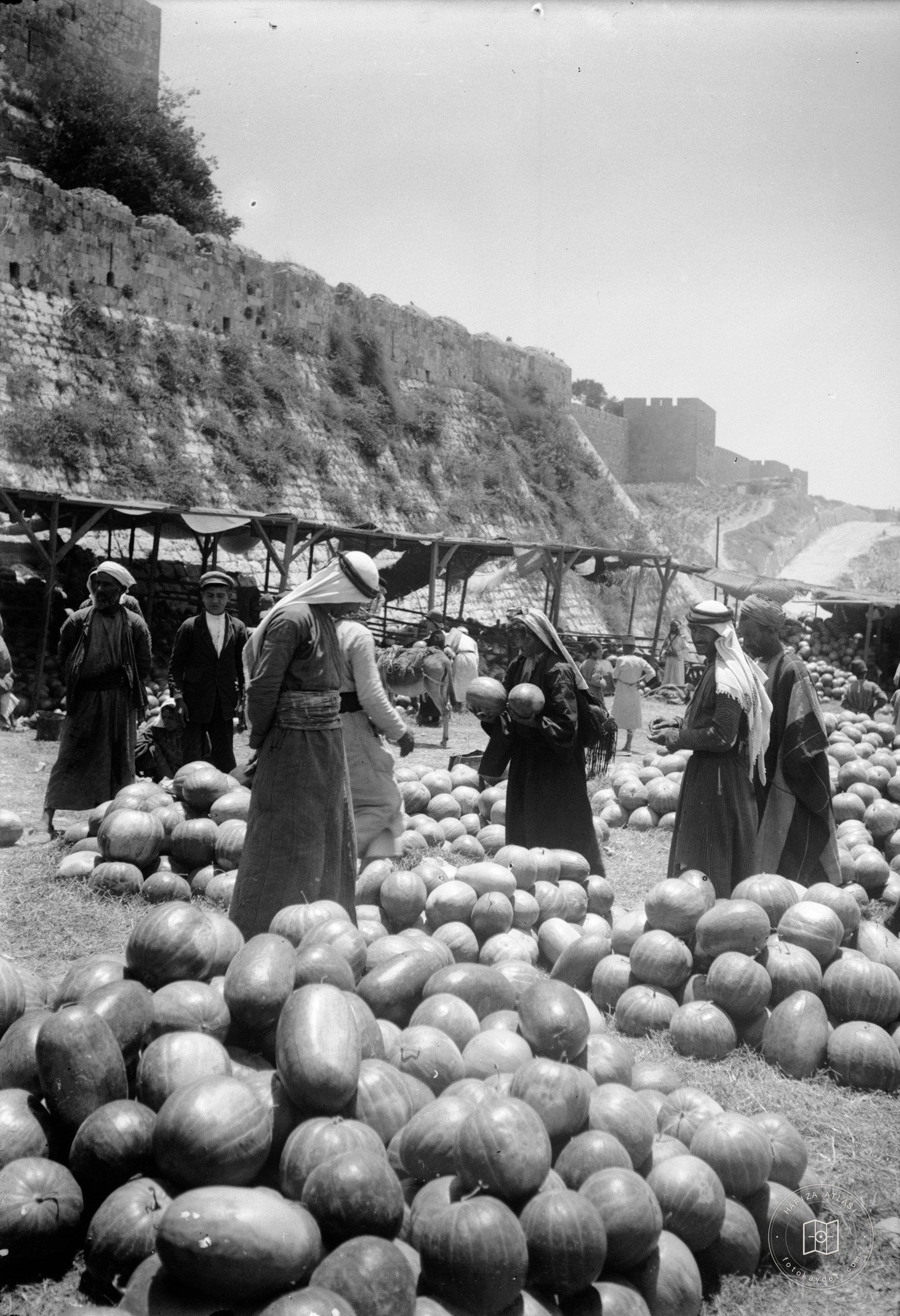 Watermelon market. Jerusalem. approximately 1900 to 1920