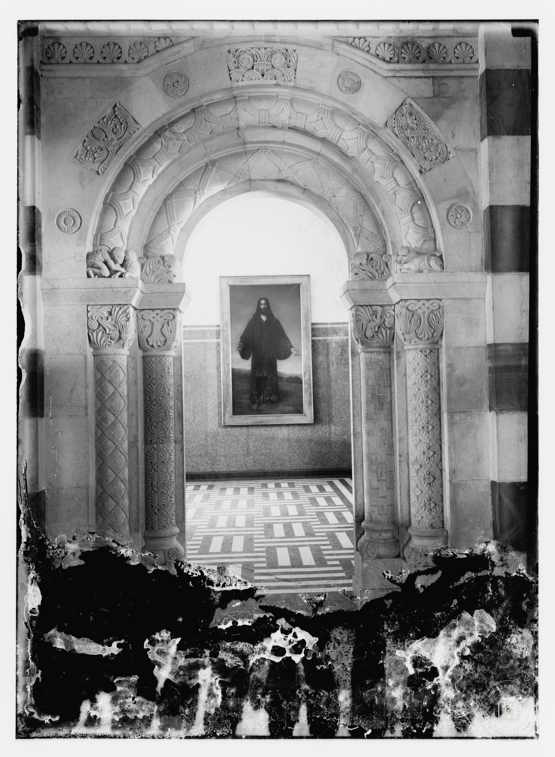 A doorway in the west gallery of the Lutheran Church of the Ascension, Jerusalem