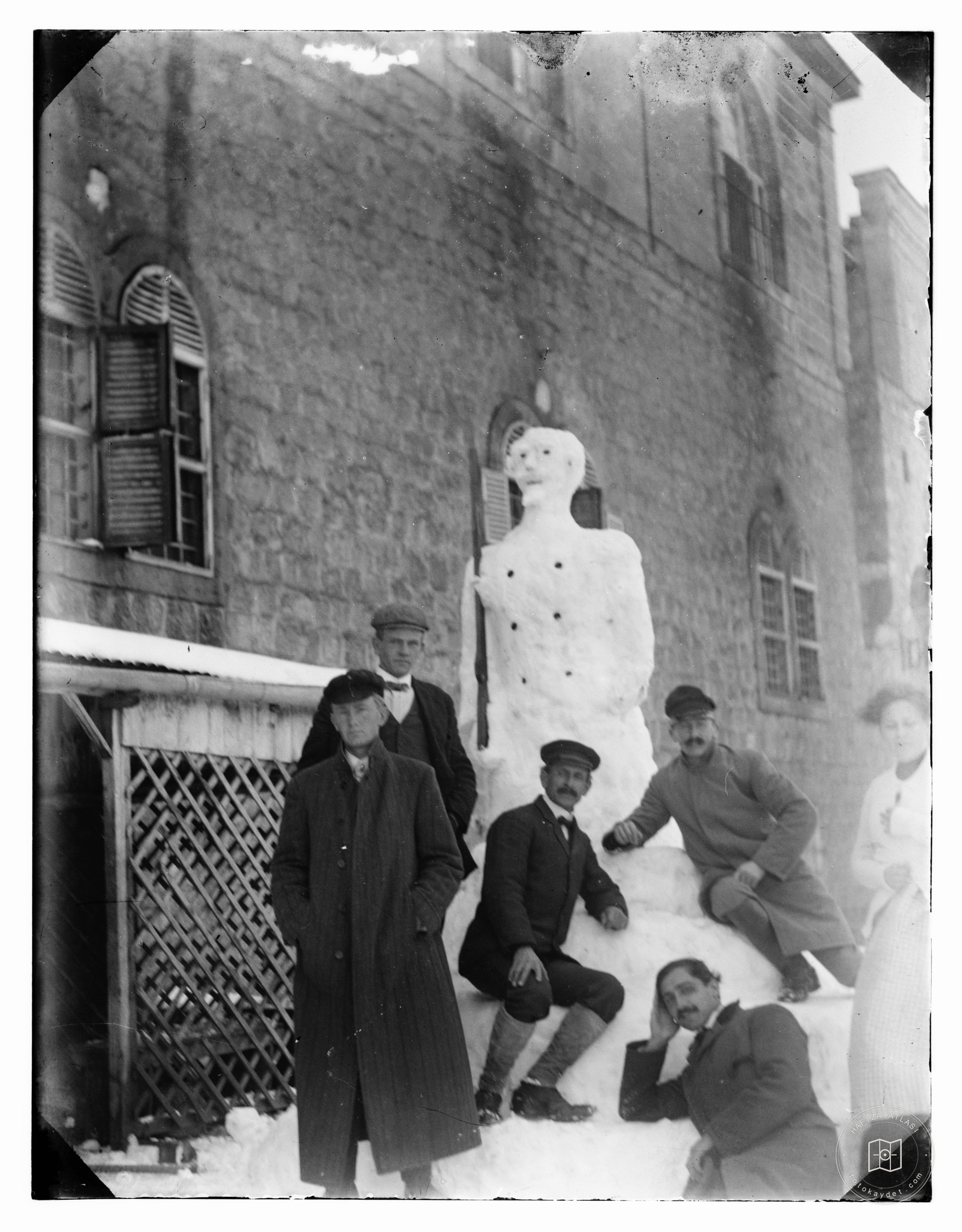 Children with a snowman, Jerusalem, 1921