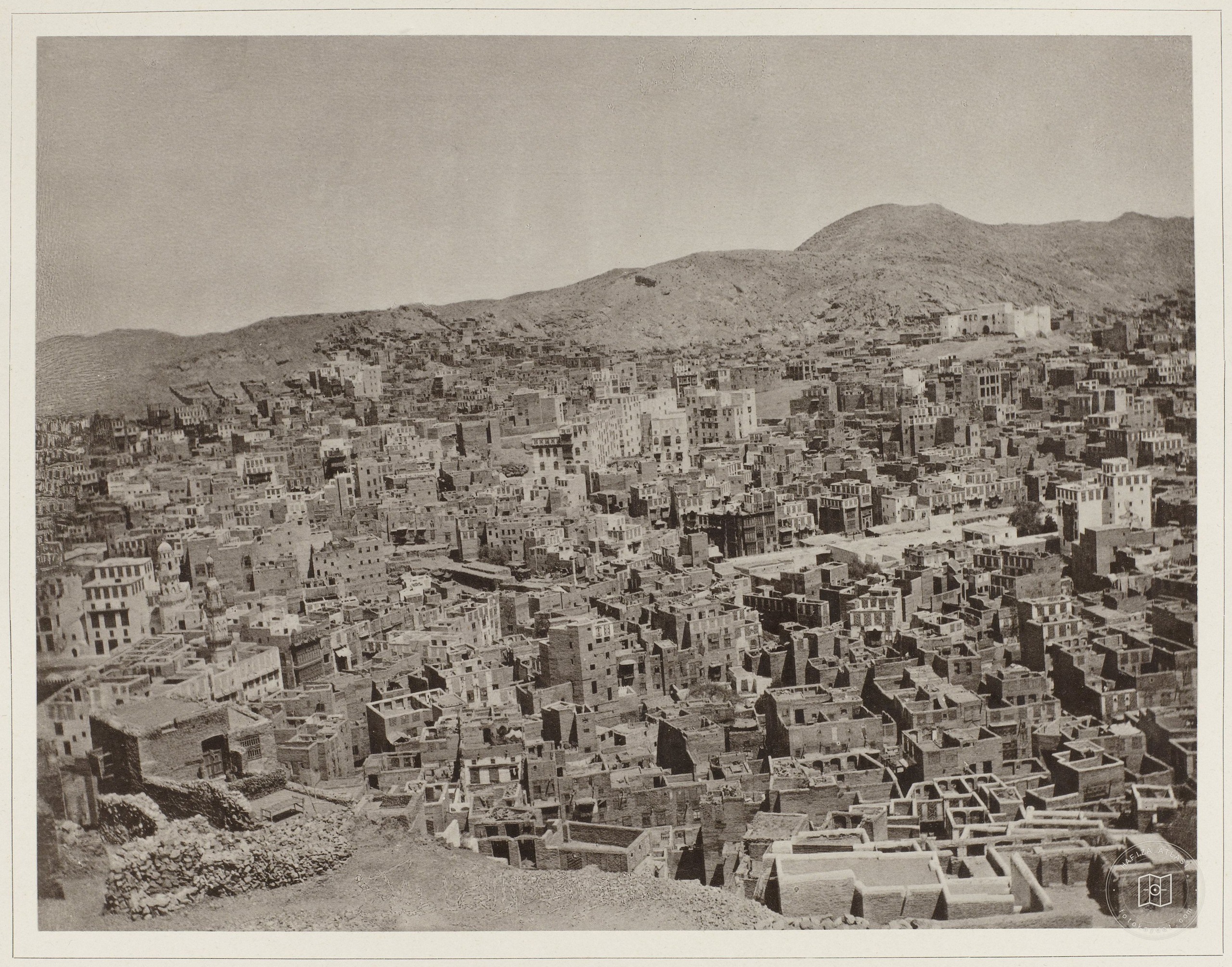 Old houses and city panorama of Mecca