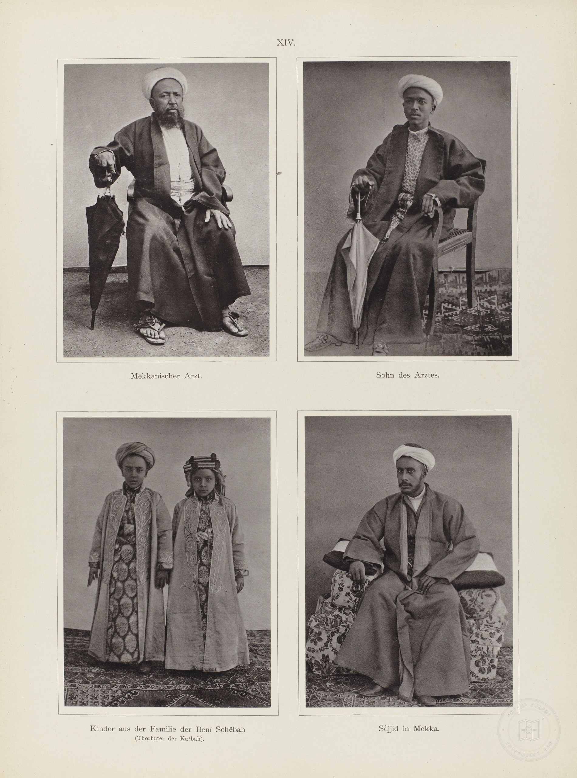 Portraits of the Meccan physician Abd al-Ghaffar, his son and city residents