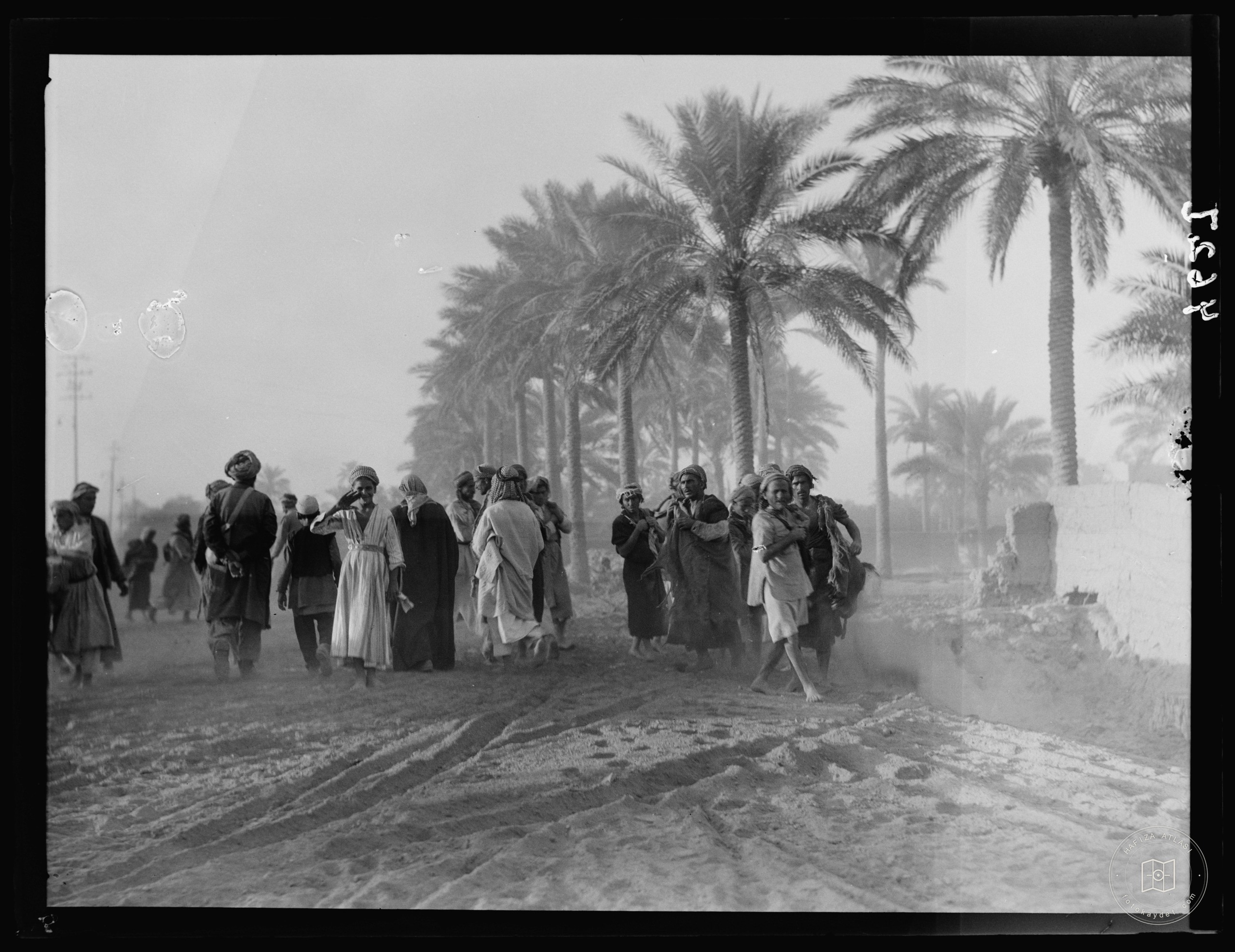 Baghdad. Gang of basket boys. Working on the highway