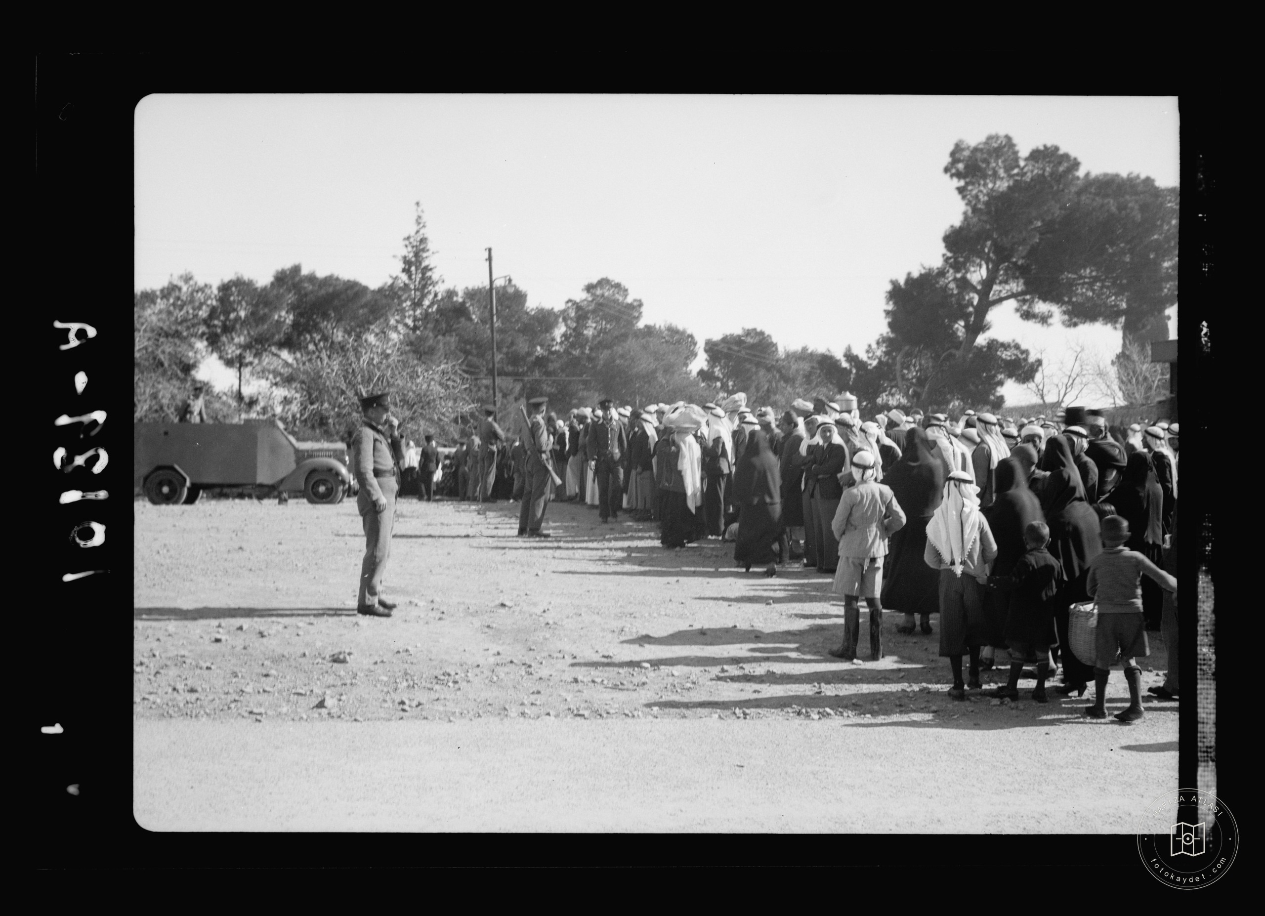 People waiting to visit a prison in Jerusalem