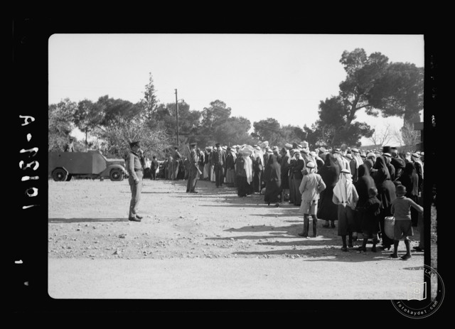 People waiting to visit a prison in Jerusalem