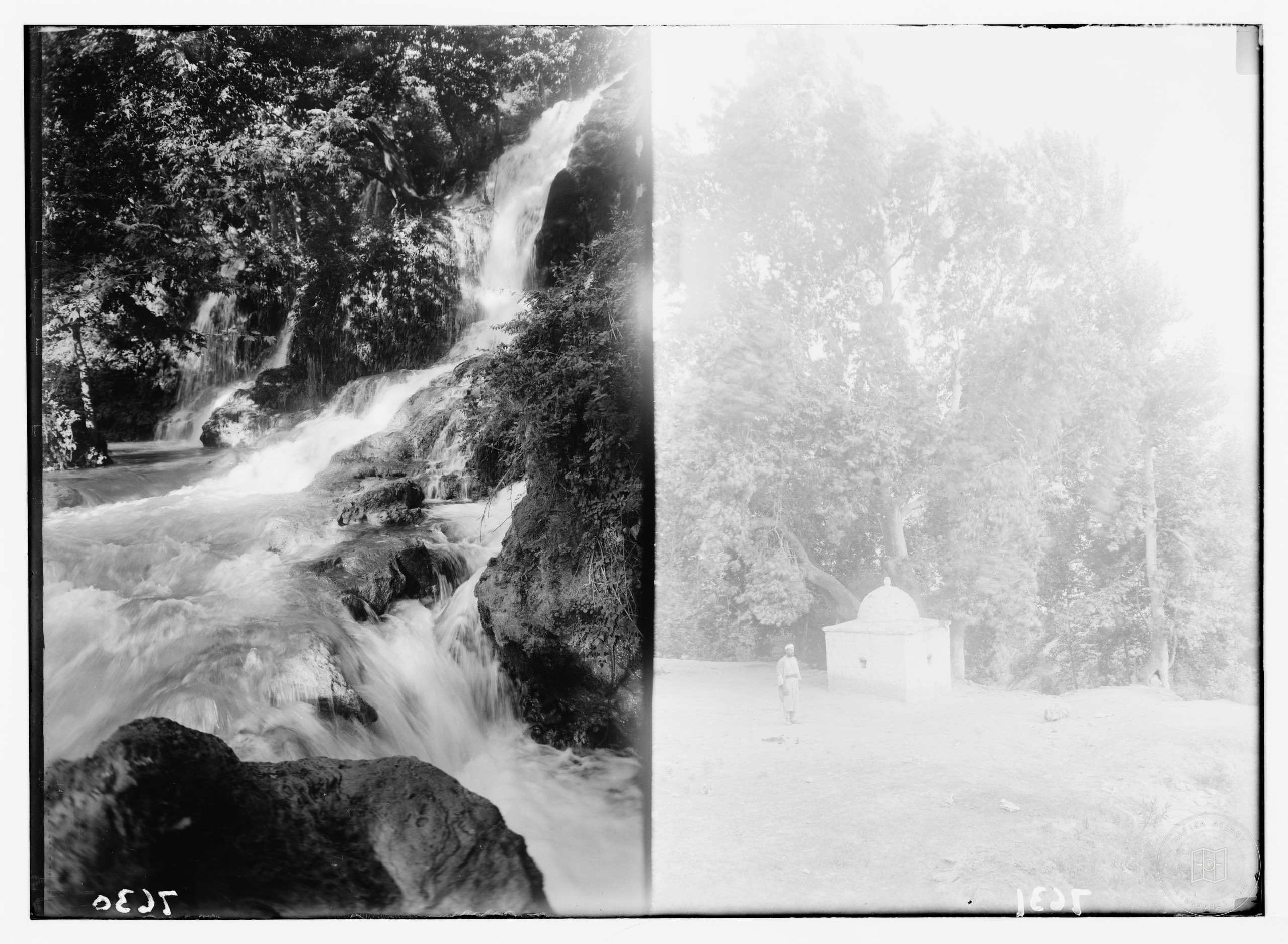 Waterfalls and a shrine at Harbiye