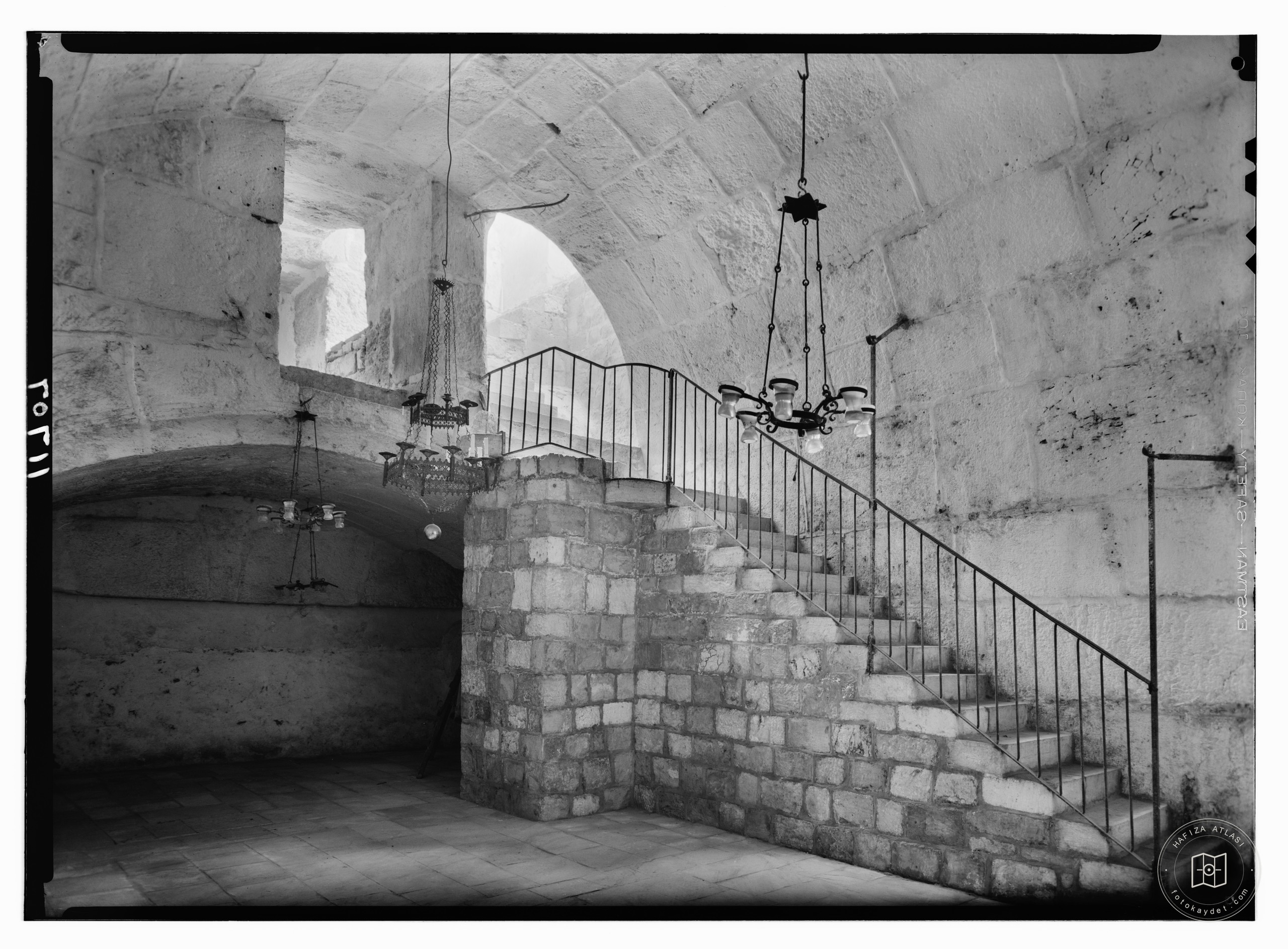 Steps leading down into Al-Buraq Mosque in Jerusalem