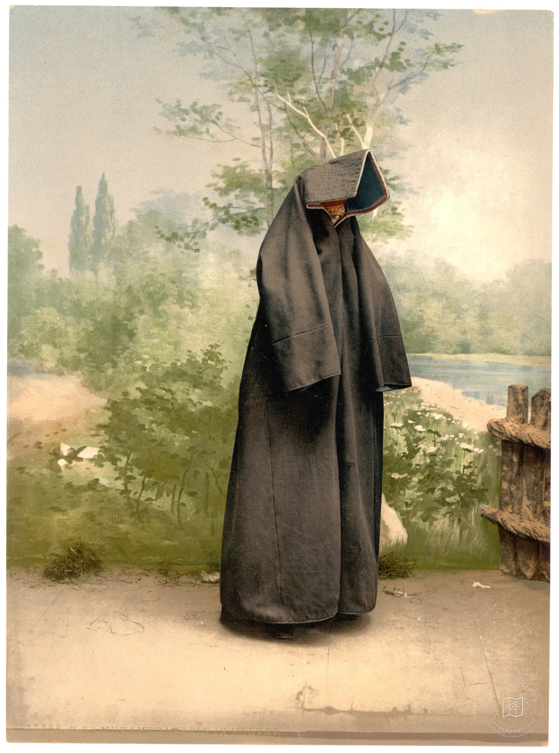 Woman in traditional dress in Mostar