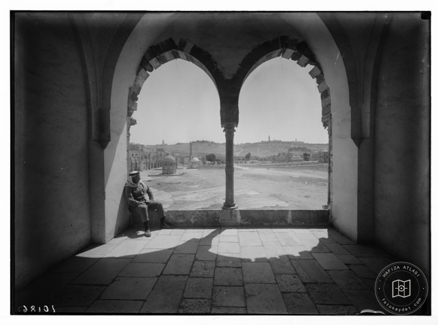 Mount of Olives through arches in Jerusalem