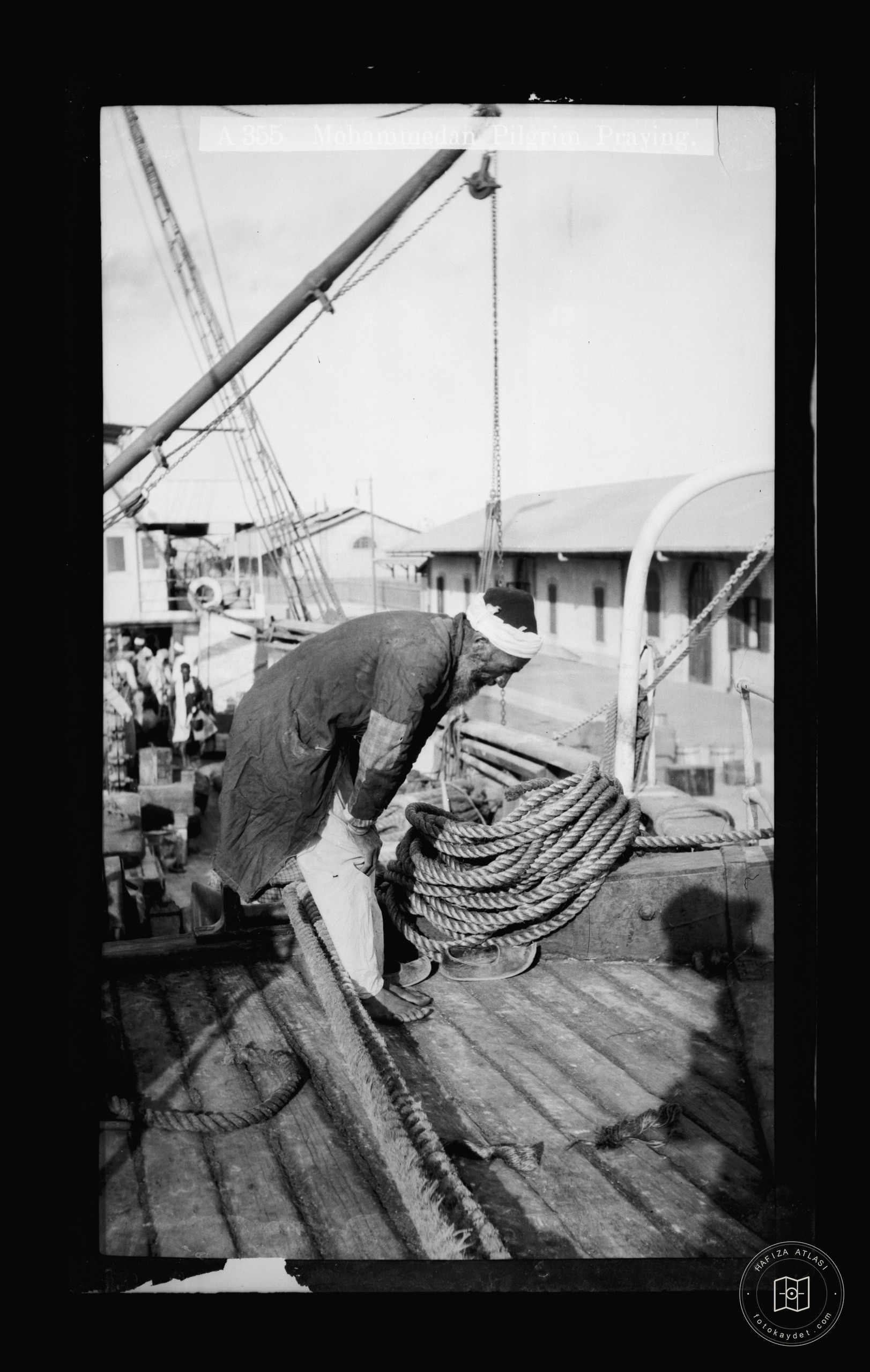 A pilgrim praying