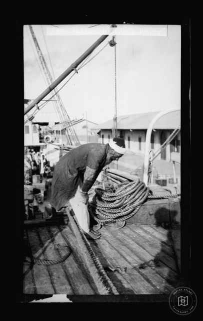 A pilgrim praying
