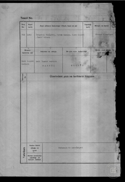 Old IMARET Cistern — Document