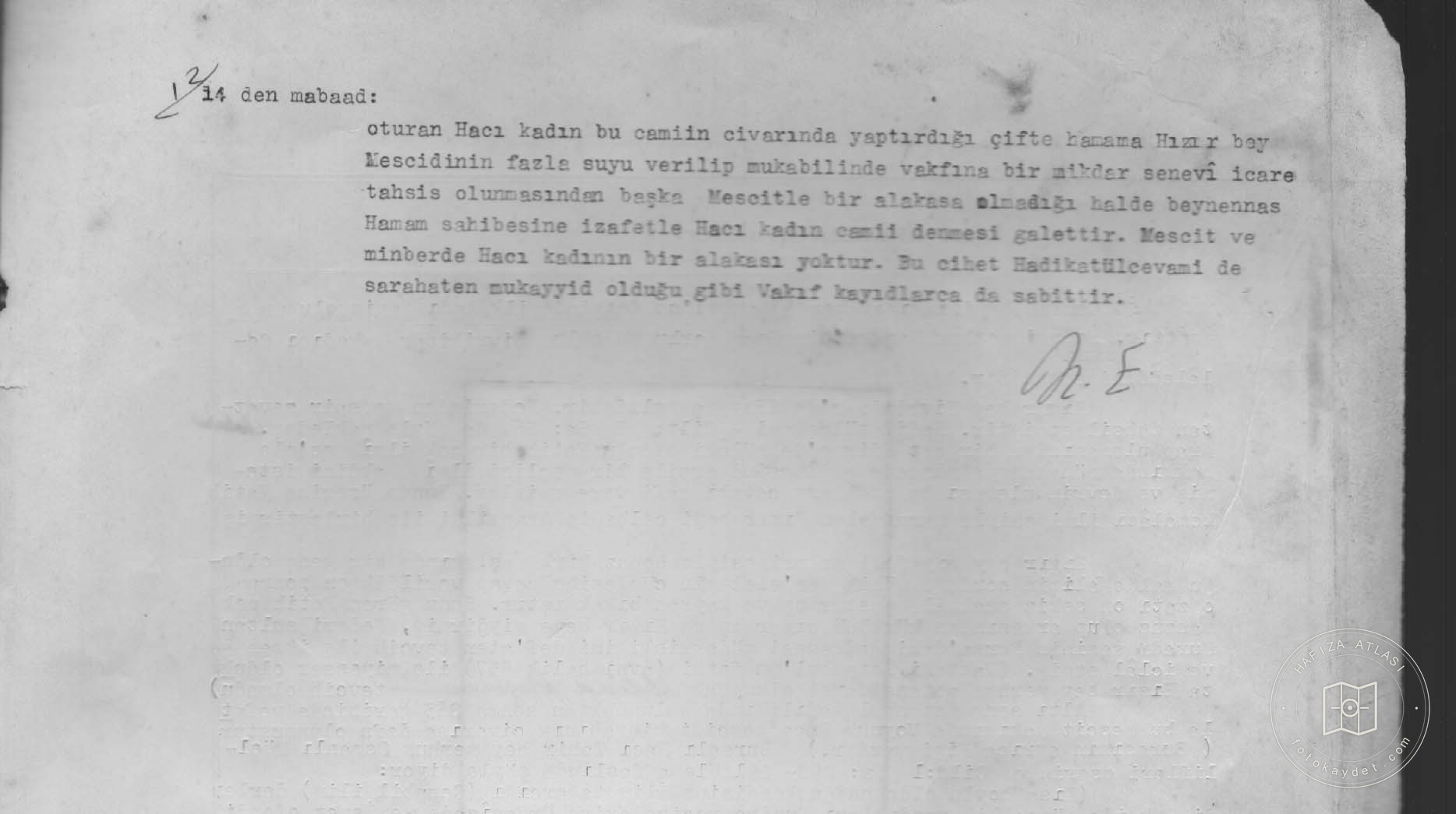 HACI WOMEN HIZIR BEY Mosque — Document