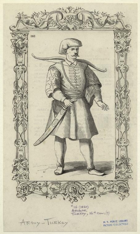 Ottoman People, Soldiers, Officers, Costumes — Portrait from the archive