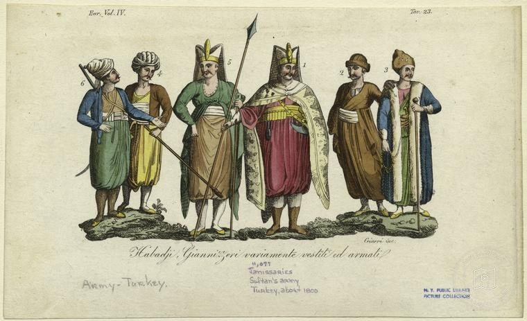 Ottoman People, Soldiers, Officers, Costumes — Portrait from the archive
