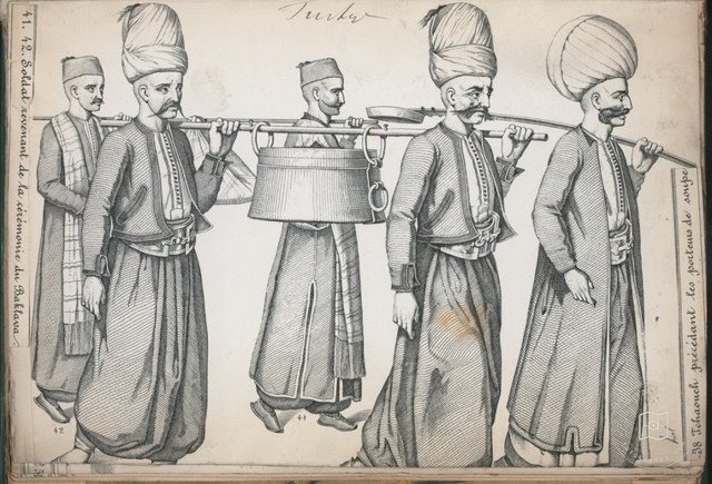 Ottoman People, Soldiers, Officers, Costumes — Portrait from the archive