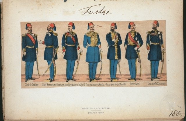 Ottoman People, Soldiers, Officers, Costumes — Portrait from the archive