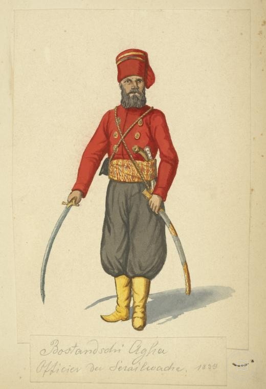 Ottoman People, Soldiers, Officers, Costumes — Portrait from the archive