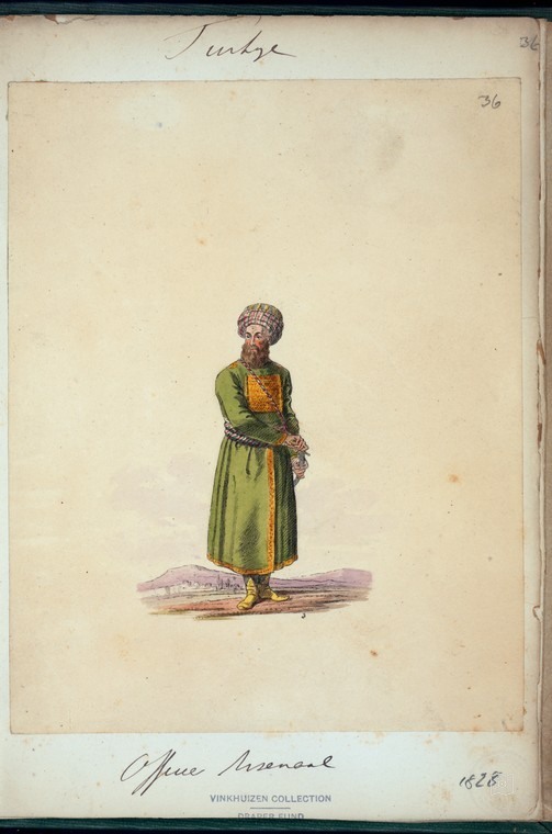 Ottoman People, Soldiers, Officers, Costumes — Portrait from the archive