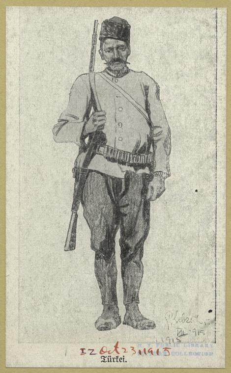 Ottoman People, Soldiers, Officers, Costumes — Portrait from the archive