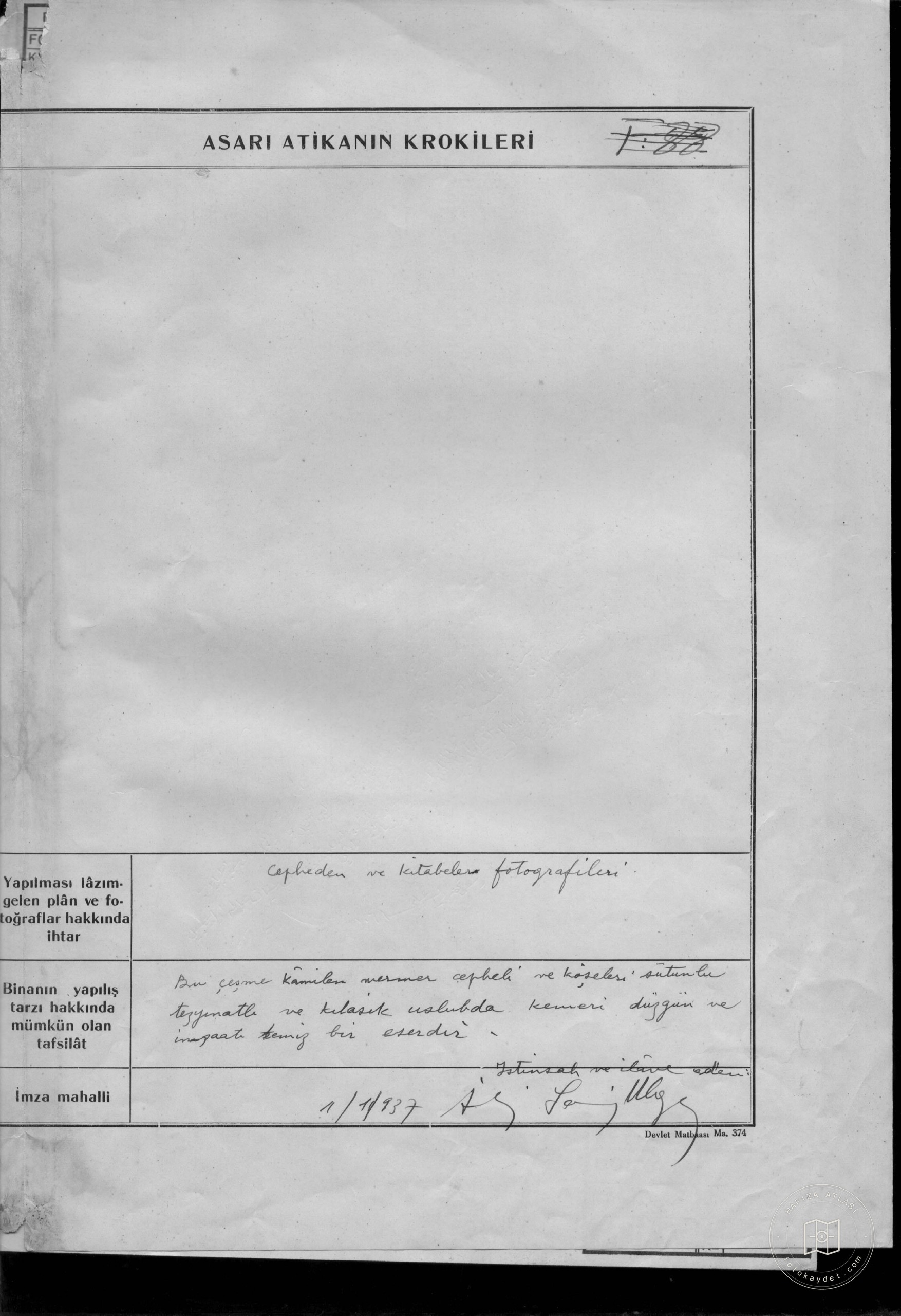 SÜLEYMAN AĞA Fountain — Document