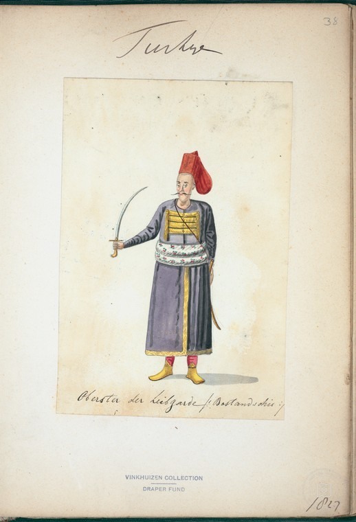 Ottoman People, Soldiers, Officers, Costumes — Portrait from the archive