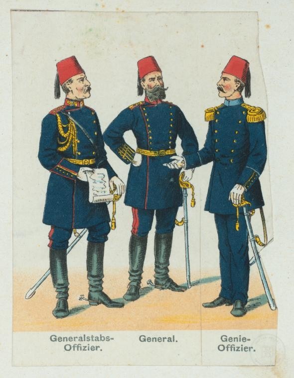 Ottoman People, Soldiers, Officers, Costumes — Portrait from the archive