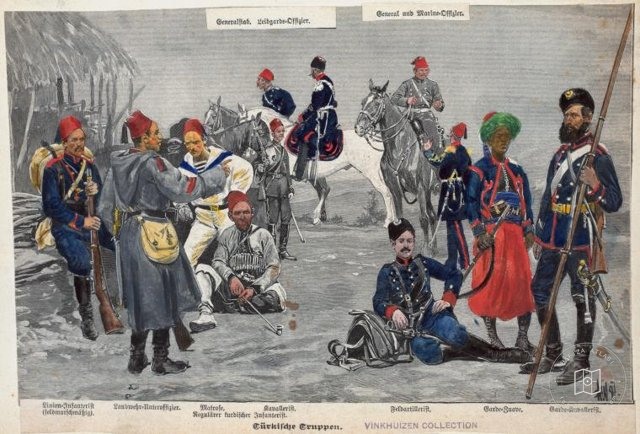 Ottoman People, Soldiers, Officers, Costumes — Portrait from the archive