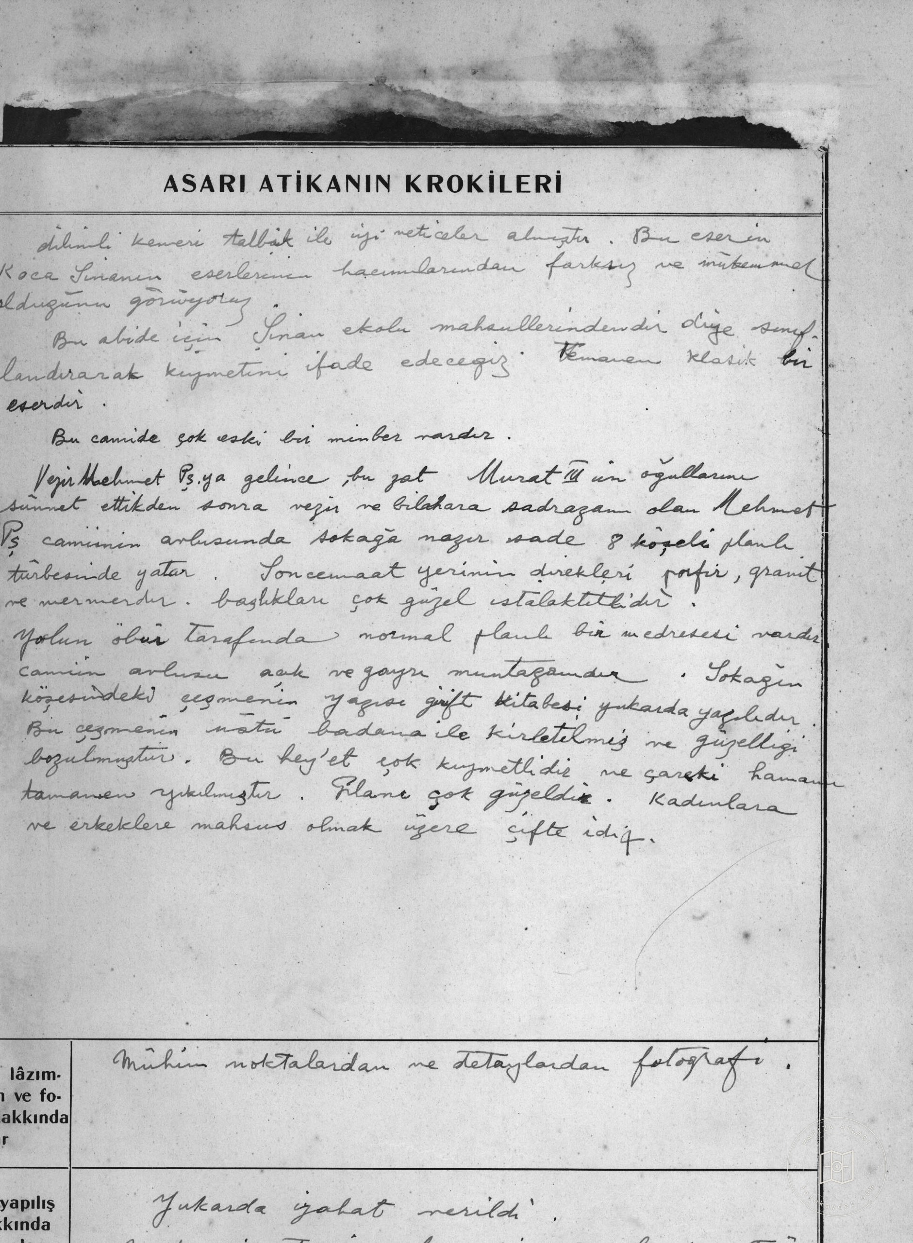 Cerrahpaşa Mosque, Tomb, Fountain, Hamam — Document