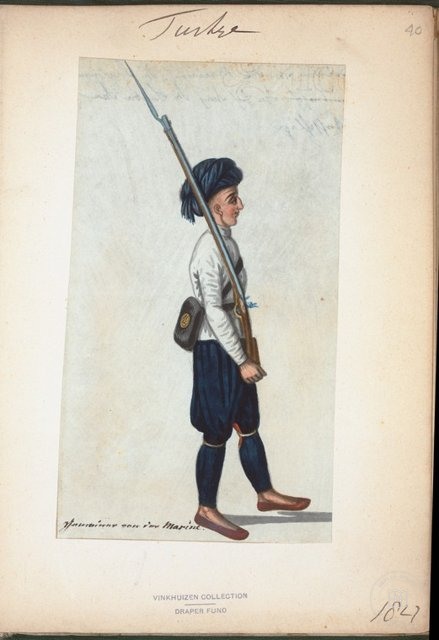 Ottoman People, Soldiers, Officers, Costumes — Portrait from the archive