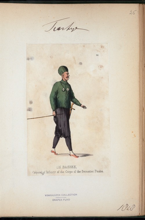 Ottoman People, Soldiers, Officers, Costumes — Portrait from the archive