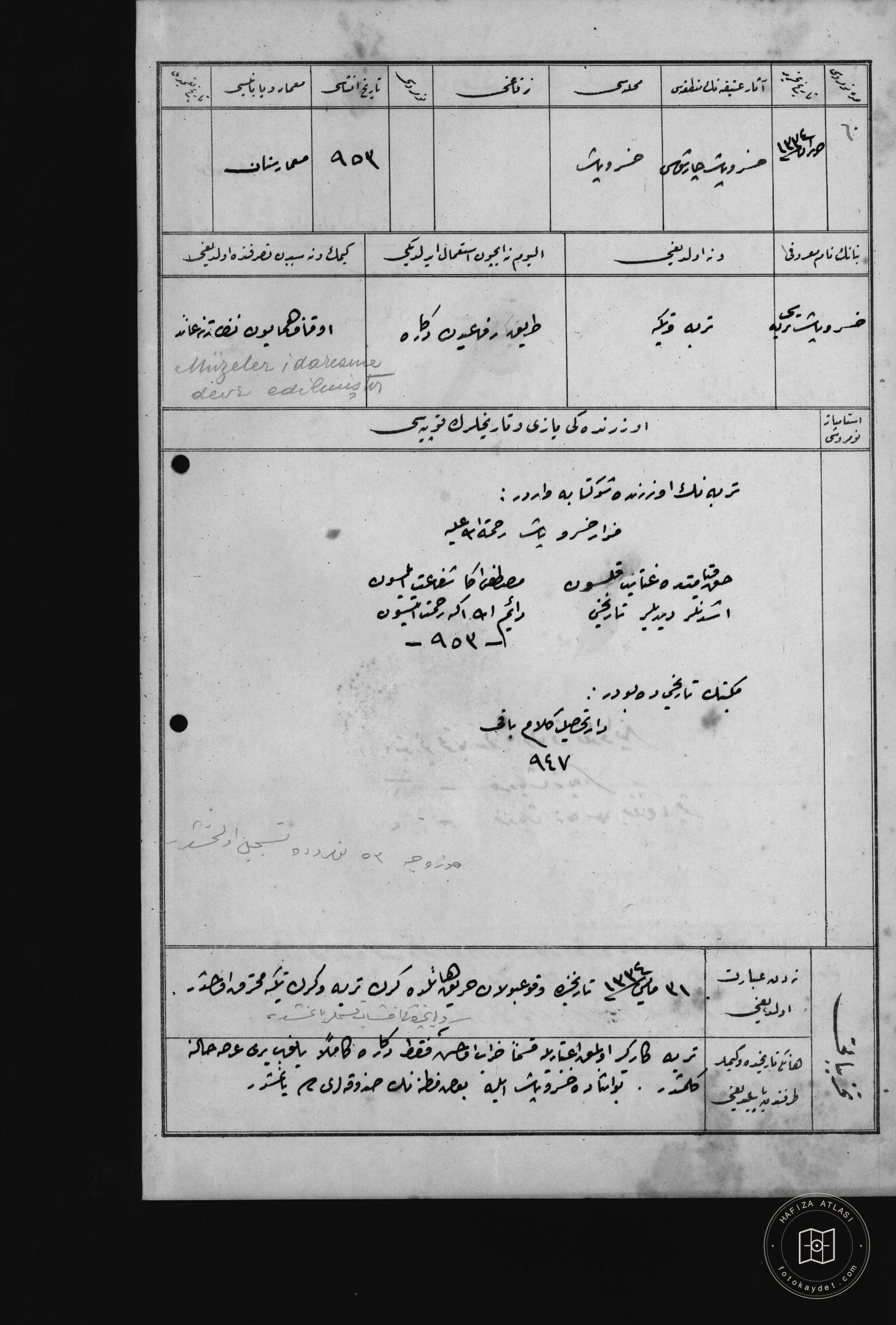 HÜSREV PAŞA Tomb — Document