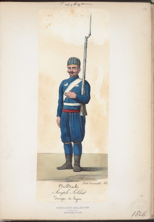 Ottoman People, Soldiers, Officers, Costumes — Portrait from the archive